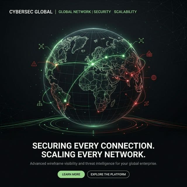 Wireframe Security Globe